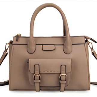 Bolso Pu con doble asa, cierre cremallera y bandolra regulable