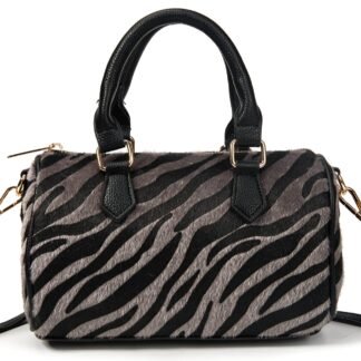 Bolso de mano animalprint, con bandolera regulable y cierre con cremallera